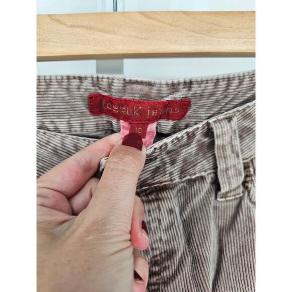 Y2K FCUK Jeans Women's Tan Taupe Low Rise Corduroy Jeans Size 10 - Picture 3 of 4